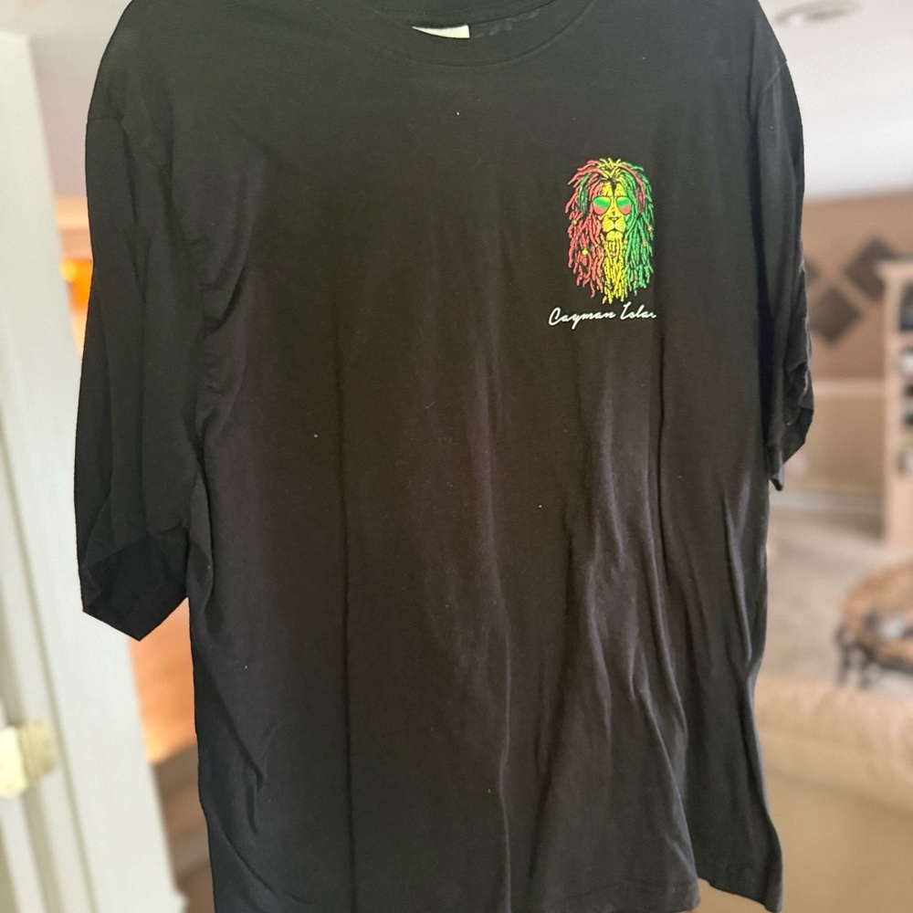 Black Graphic Tee with Colorful Design